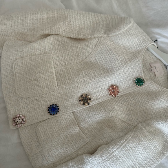 Cinq à Sept Randi Tweed Rhinestone-Button Jacket - Picture 4 of 7